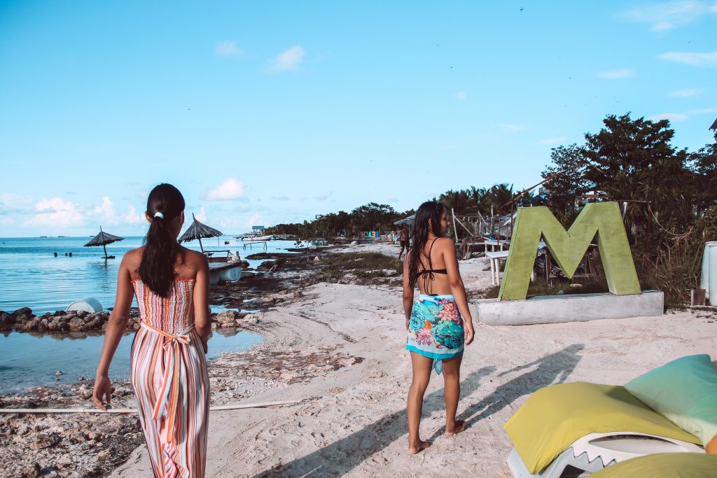 Drift Inn Guests Walking Secret Beach Ambergris Caye